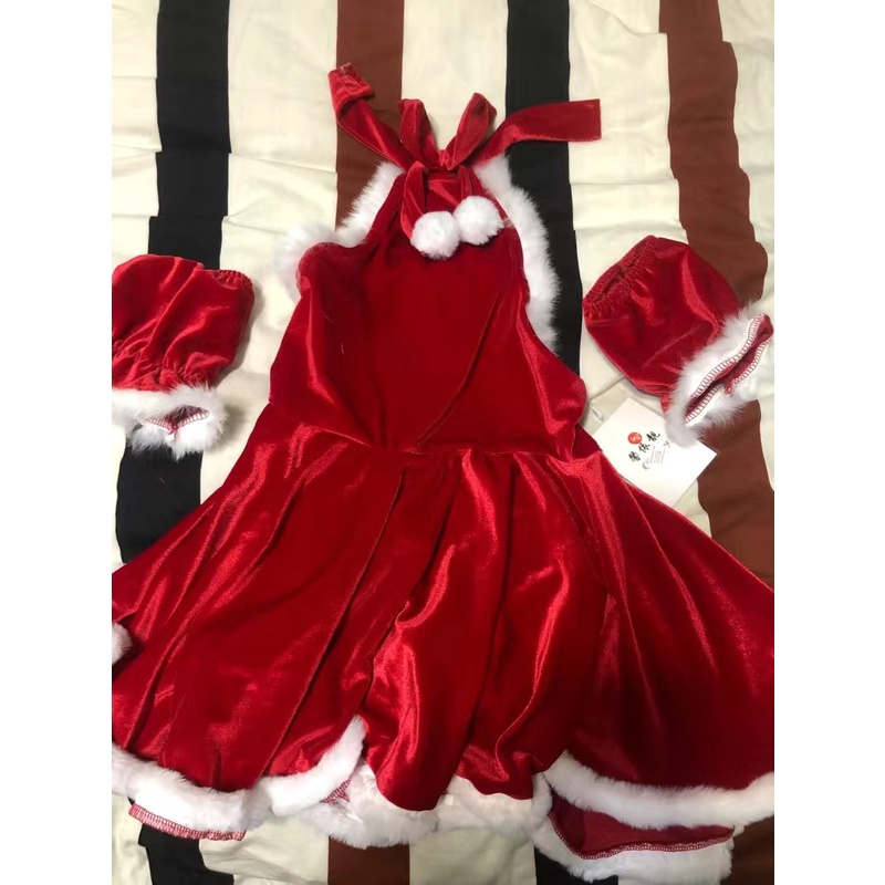 ♥️Đầm,Váy Đỏ Viền Lông Giáng Sinh Tay RờiSize S-XL