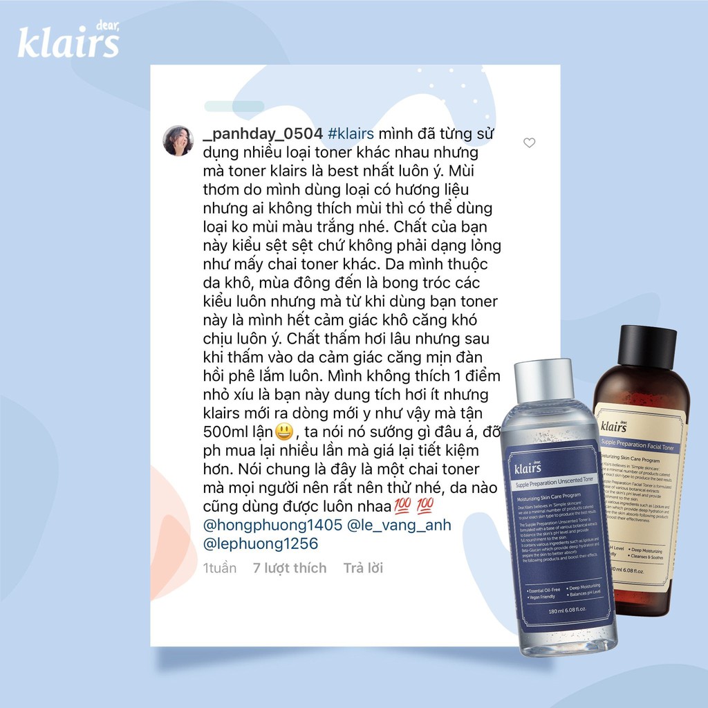 Nước Hoa Hồng Cấp Ẩm, Giảm Viêm Klairs Supple Preparation Toner 180ml | BigBuy360 - bigbuy360.vn