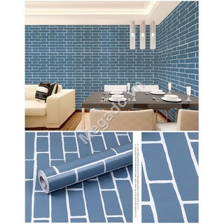 Giấy dán tường gạch xanh C0049B