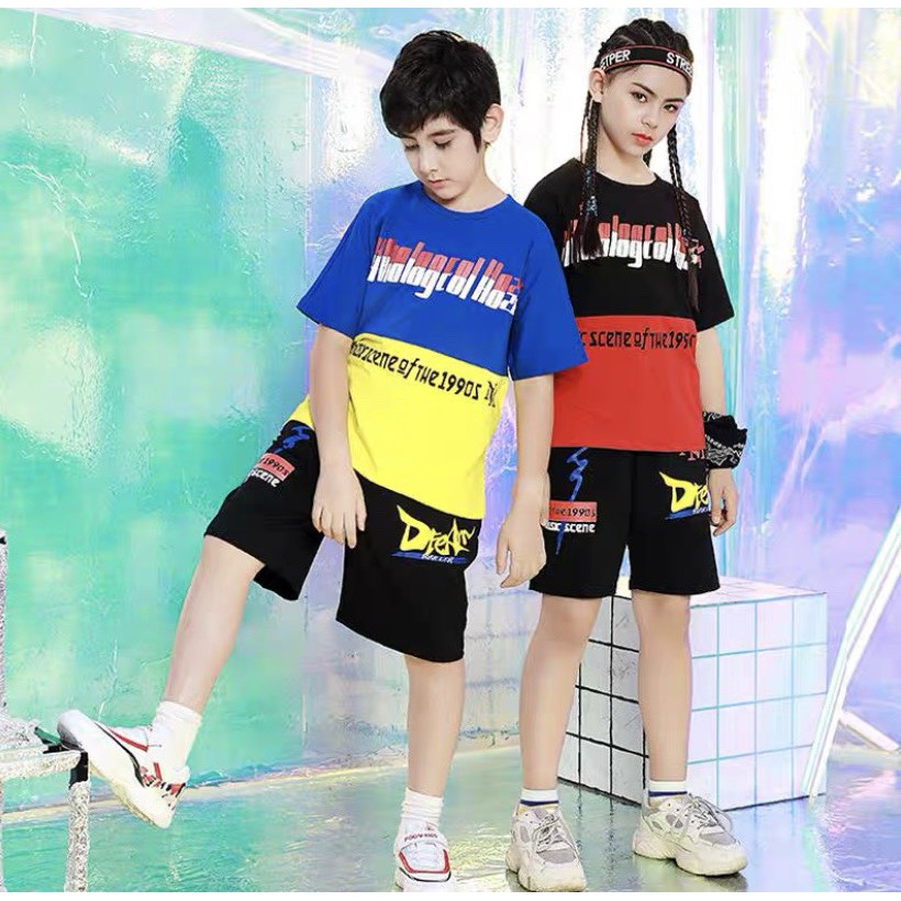 Bộ bé trai phong cách hiphop,chất thun mềm mặc mát