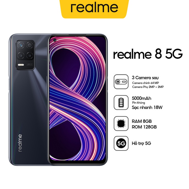  Điện Thoại Realme 8 5G (8GB/128GB) - Hàng Chính Hãng