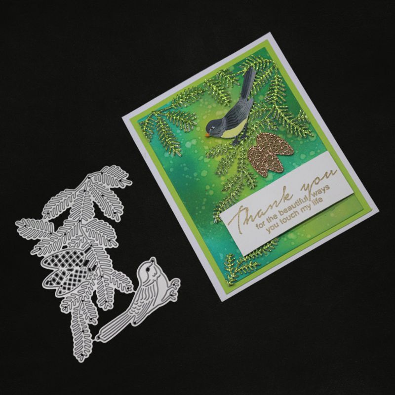 Khuôn Cắt Giấy Thủ Công DIY Hình Chim Và Lá Cho Học Sinh