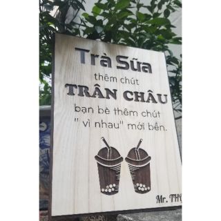 [ Siêu rẻ đẹp] Tranh Gỗ Treo Tường Trà Sữa Trang Trí Quán Trà Sữa Đẹp Chất Liệu Gỗ