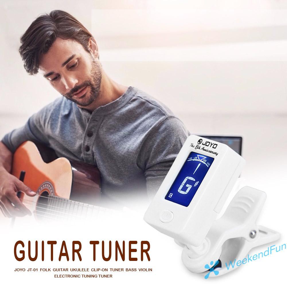 【COD】JOYO JT-01 Folk Guitar Ukulele Clip-on Tuner Violin Electronic Tuning Tuner