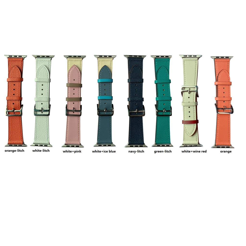 【Apple Watch Strap】Dây da nhiều màu tiện dụng cho Apple watch Series 6 se 5 4 3 2 1 38mm 42mm 40mm 44mm