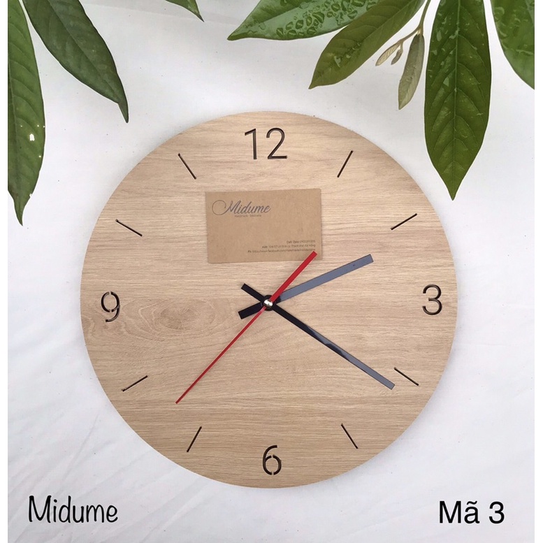Mặt Đồng Hồ Gỗ dày 6mm có kim máy