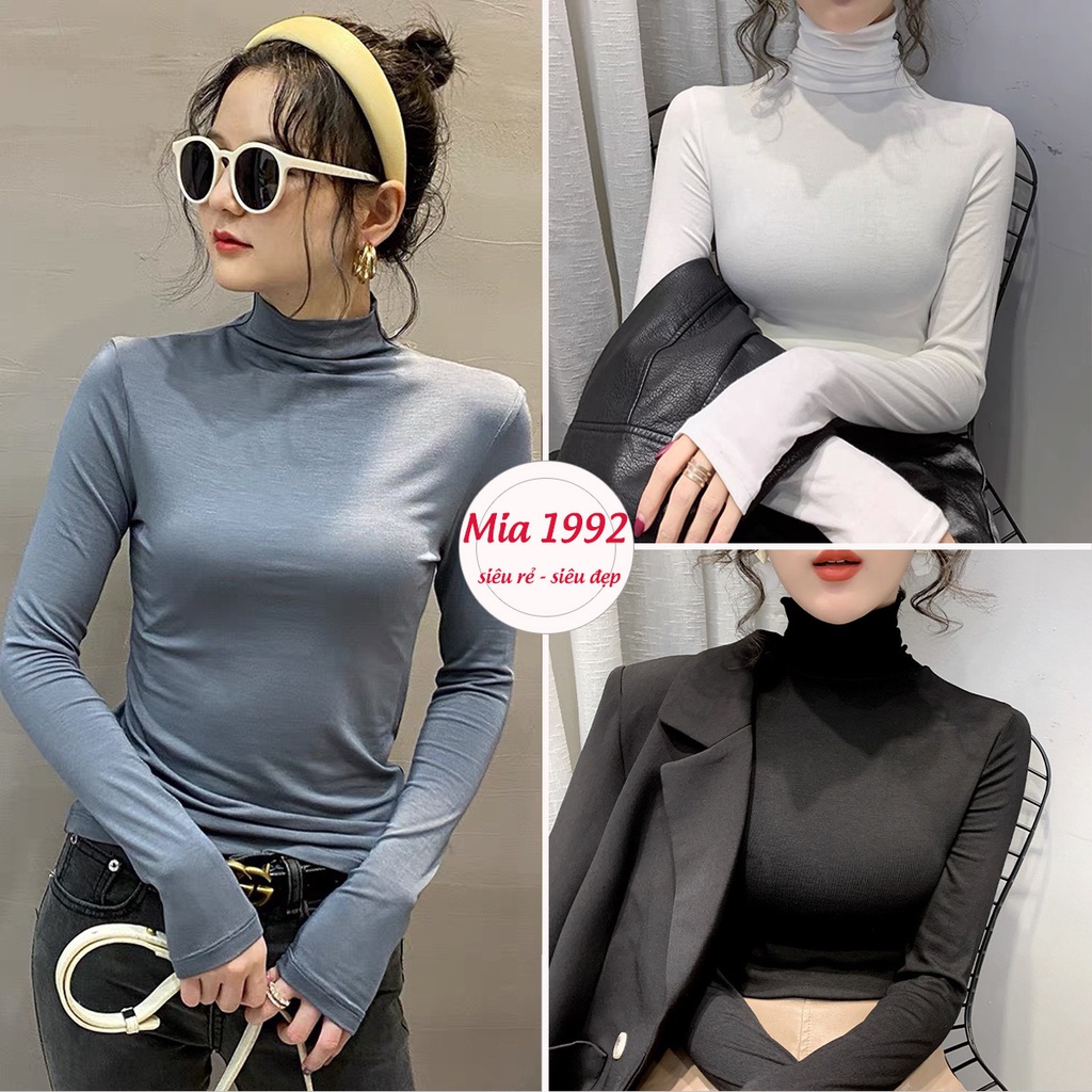 Áo giữ nhiệt nữ MIA 1992 cao cấp - áo giữ nhiệt chất vải HEATTECH co giãn cổ lọ giữ ấm cho cơ thể 2021