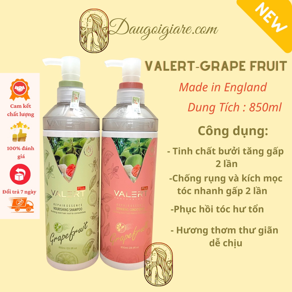 Cặp dầu gội dầu xả bưởi grapefruit plusFREE SHIPgiảm rụng tóc-phục hồi tóc khô xơ-hư tổn | bộ dầu gội 850ml * 2