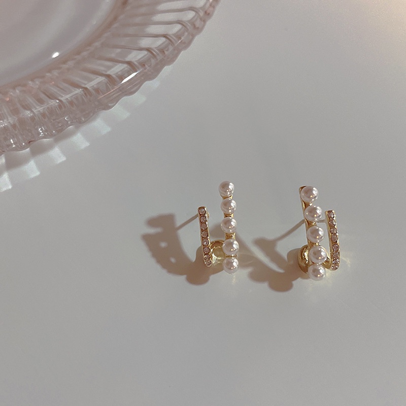 Khuyên Tai Hai Lớp Đính Ngọc Trai Và Đá Ngọc Trai Phong Cách Thời Trang Hàn Quốc 2022 Cho Nữ