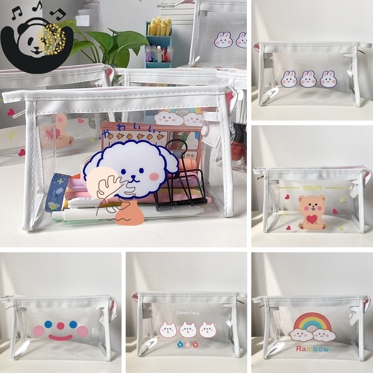 Túi Đựng Bút Trong Suốt In Họa Tiết Dễ Thương