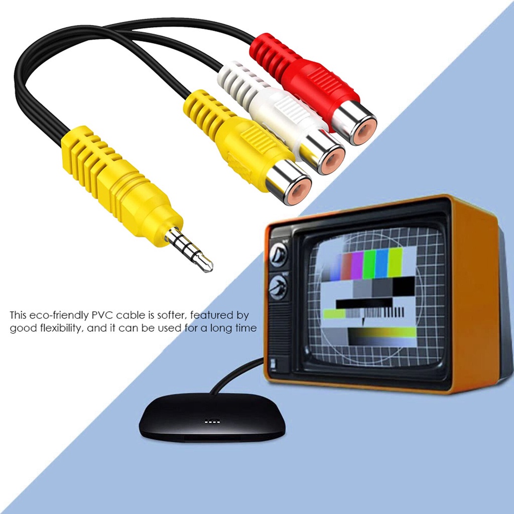 Dây Cáp Chuyển Đầu Jack 3.5 Đực Ra 3 Đầu RCA Cái Hoa Sen -DC4722