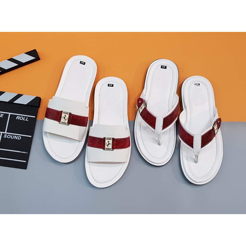 DÉP NAM THÁI LAN BẢN NGANG KHÓA NGỰA VÀNG - TRẮNG