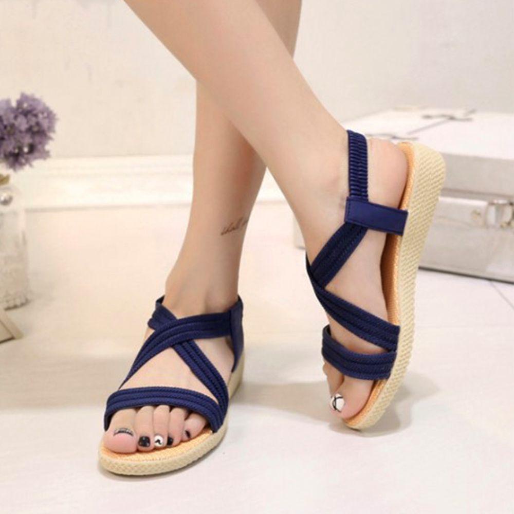 Xăng đan Đế Bằng Phong Cách Vintage Thời Trang Đi Biển Cho Nữ
