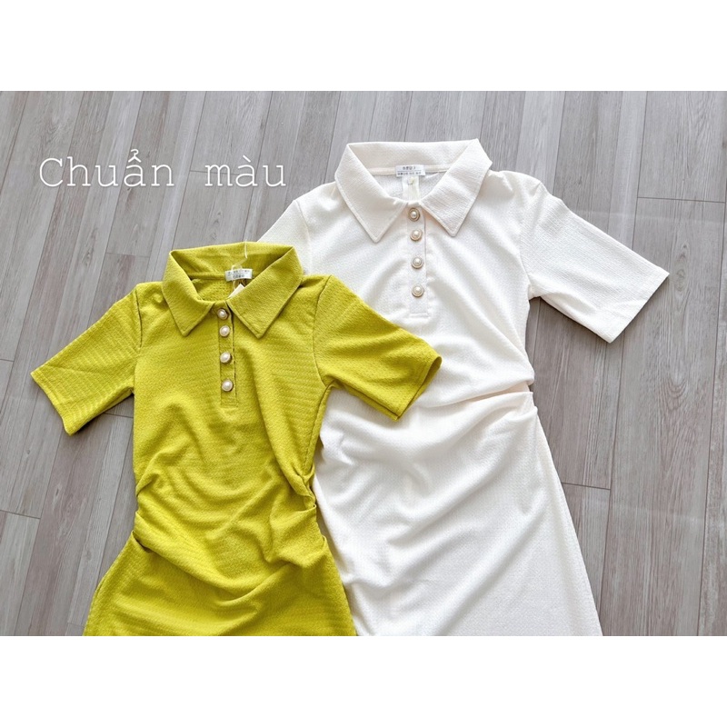 Váy dúm eo cúc ngọc