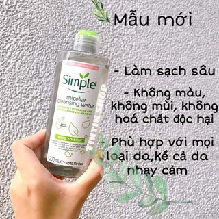 Nước Tẩy Trang Simple Cao Cấp 200ml mẫu mới - Chính Hãng