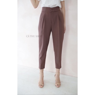 Quần baggy 2 cúc cạp xếp ly