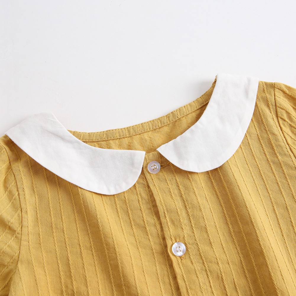 Đầm Sanlutoz Cotton Màu Vàng Mang Nét Ngọt Ngào Cho Bé Gái