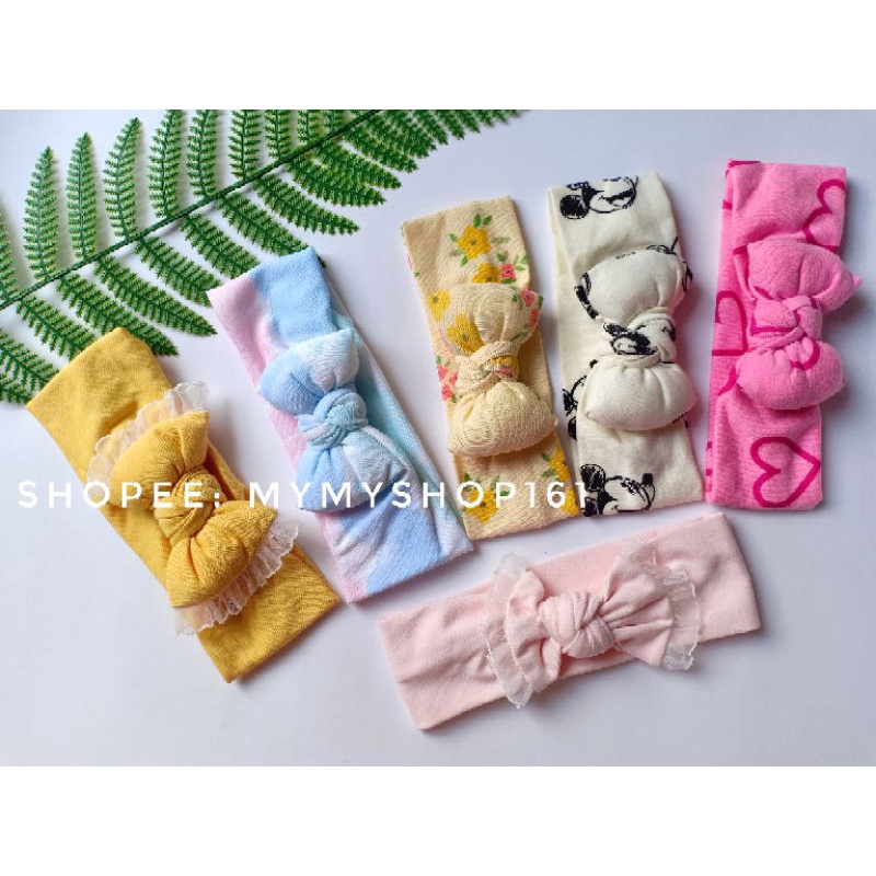 Băng đô xinh phối nơ hoa cho bé yêu 4-10kg