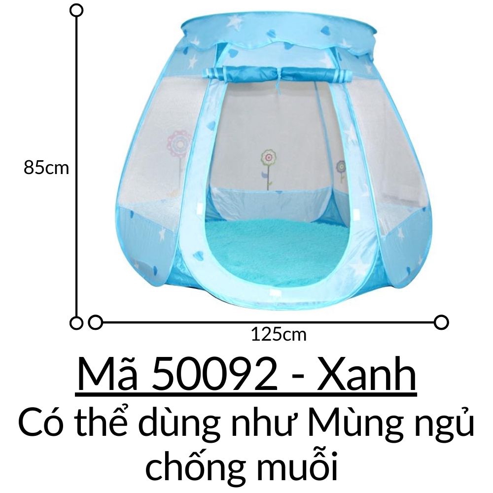 Nhà bóng cho bé tự bung gấp gọn (Chọn nhiều loại) Lều chơi công chúa hoàng tử khung kim loại vải dù