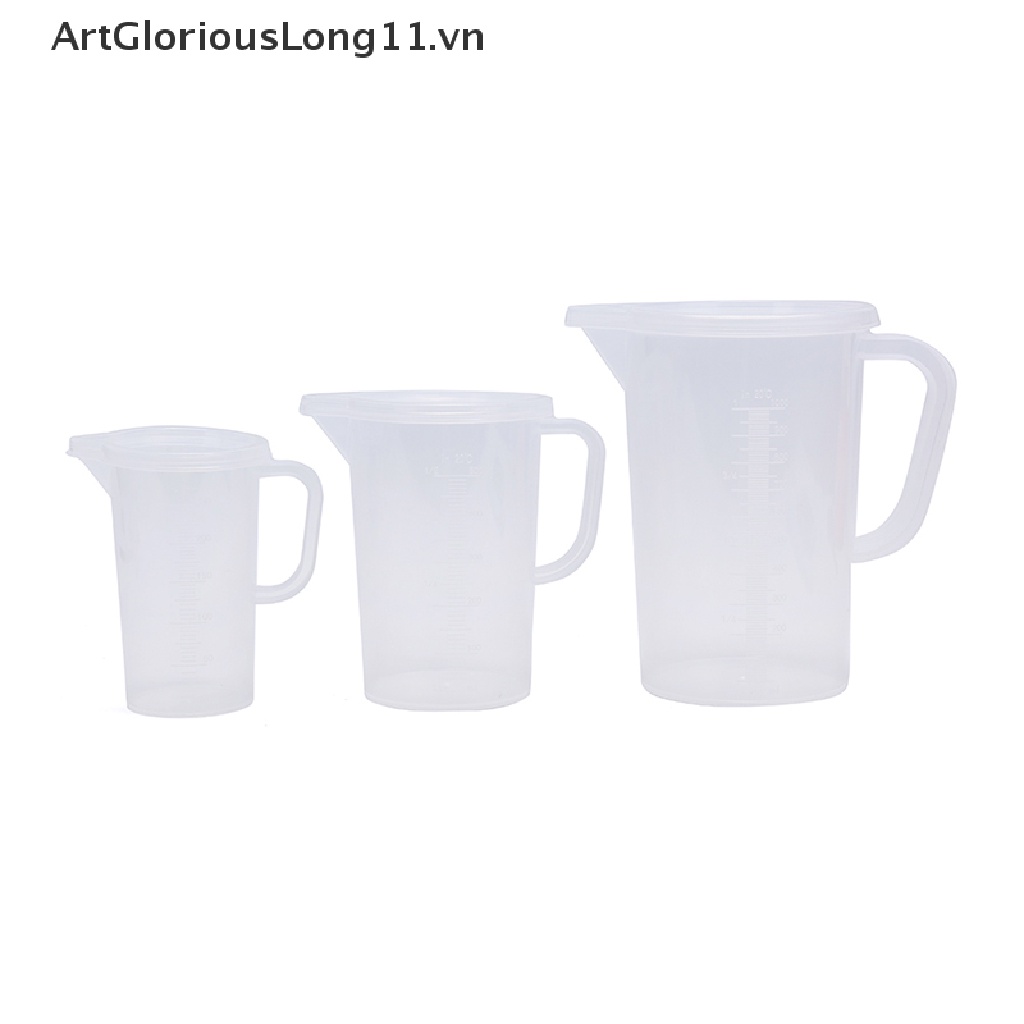 【ArtGloriousLong】 Plastic Measuring Jug Cup Thick Handle Sealing Cover Kitchen Cooking Supplies .