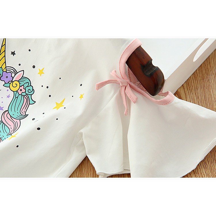 Đầm Xòe Công Chúa In Hình Kỳ Lân Hoạt Hình Dễ Thương Cho Bé Gái