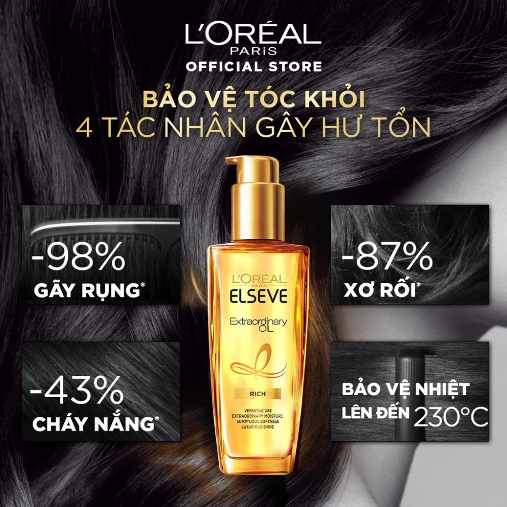 Dầu dưỡng chiết xuất tinh dầu hoa tự nhiên L'Oreal Paris Elseve Extraordinary Oil 100ml