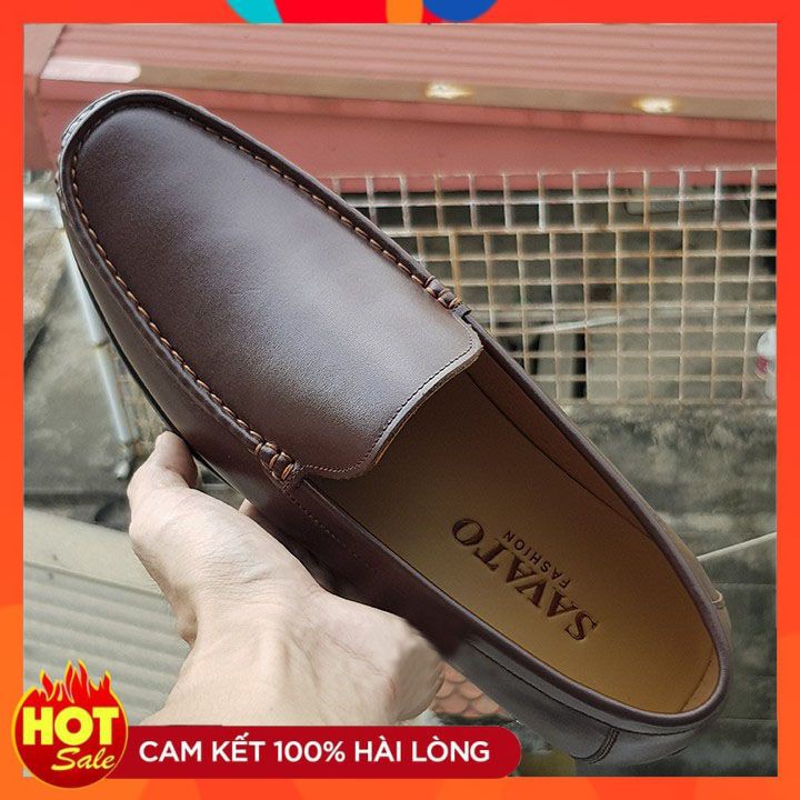 Giày Lười Nam Cao Cấp Dáng Xỏ Đế Đen Full Màu, Giày Nam Trơn Chất Da Bò Thật GL05 - Bảo Hành 12 Tháng Về Da