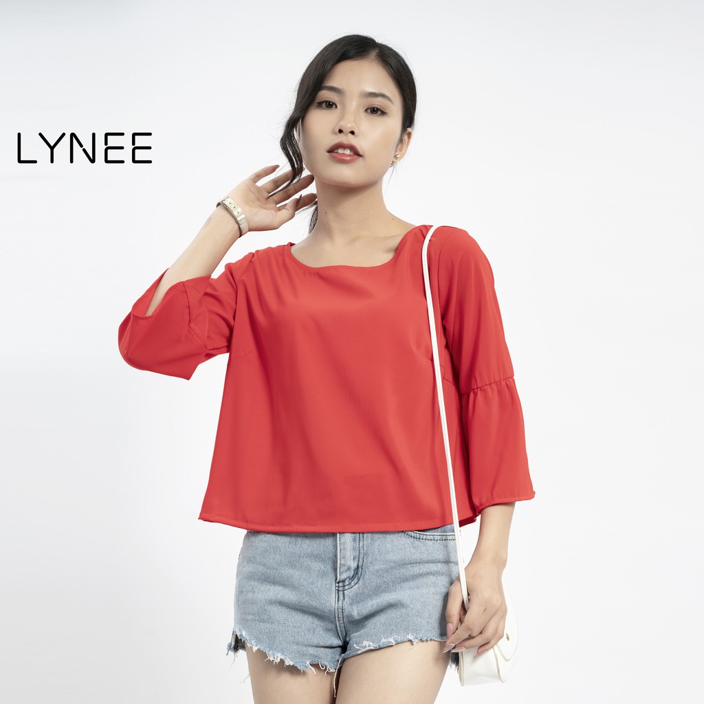 Áo ctoptop cổ tròn tay lỡ thời trang LYNEE