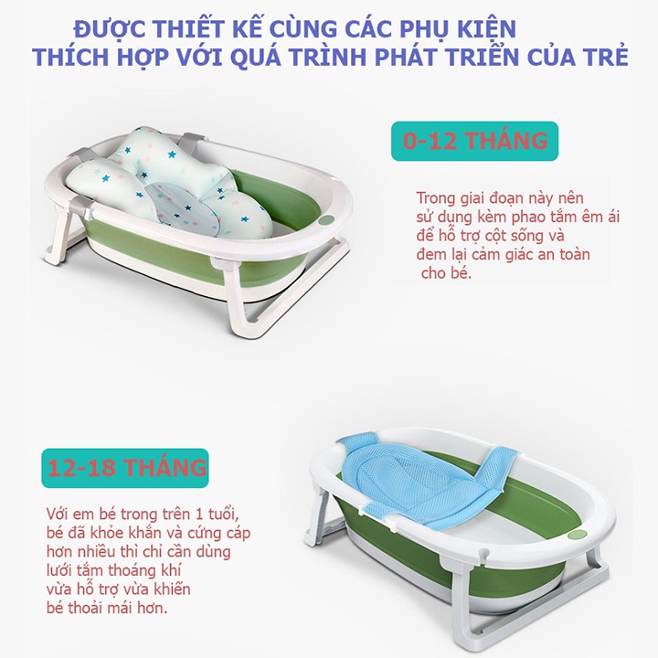 [Mã 267FMCGSALE giảm 8% đơn 500K] Chậu tắm gấp gọn Ergo chính hãng dùng cho em bé từ 0 đến 5 tuổi