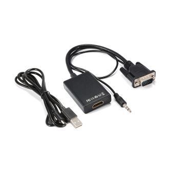 Bộ Cáp chuyển đổi tín hiệu từ VGA sang HDMI có âm thanh + Cáp Micro USB cấp nguồn