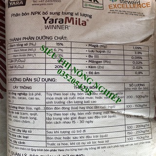 Phân bón Yara Mila Winner - 15-9-20+TE (TÚI 1KG)