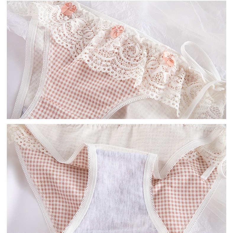 Quần Lót Dây Viền Ren Bánh Bèo cao cấp mềm mại kháng khuẩn sexy gợi cảm QL46