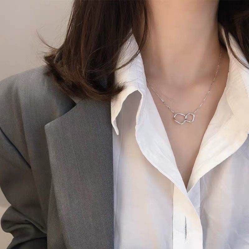 Dây chuyền 210823 thiết kế hình học đơn giản nữ tính thanh lịch