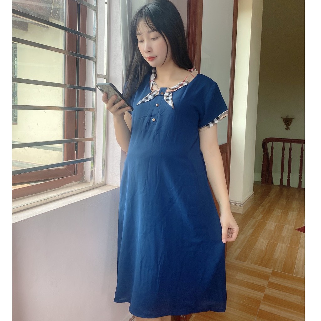 Đầm Bầu,Váy Bầu Suông Xinh Xắn Mẫu Mới Thiết Kế Thời Trang Cho Các Mẹ Iu