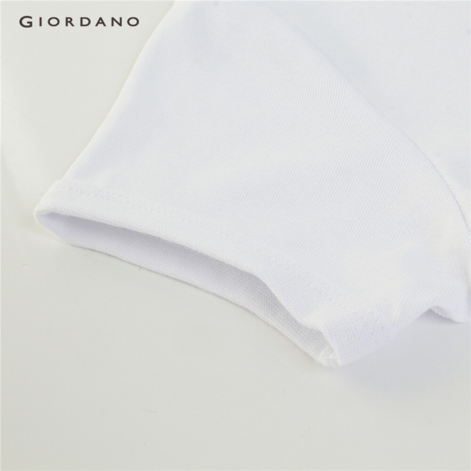 Combo 2 áo thun Giordano 01242113 tay ngắn cổ chữ V màu trơn 100% vải cotton thời trang cho nam
