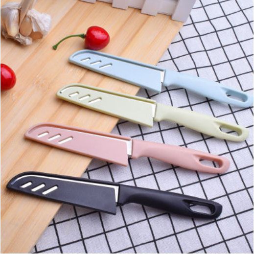 Dao gọt hoa quả có nắp an toàn, dao gọt trái cây chất liệu thép không gỉ 88197 koreastore88