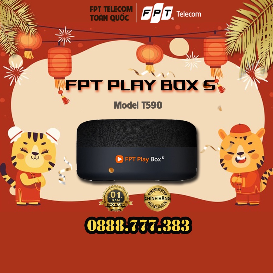 Đầu Thu Kỹ Thuật Số FPT Play Box S 2021 - Model T590 - TV Box Tích Hợp Loa Thông Minh - RAM 2Gb ROM 16Gb - AndroidTV 10