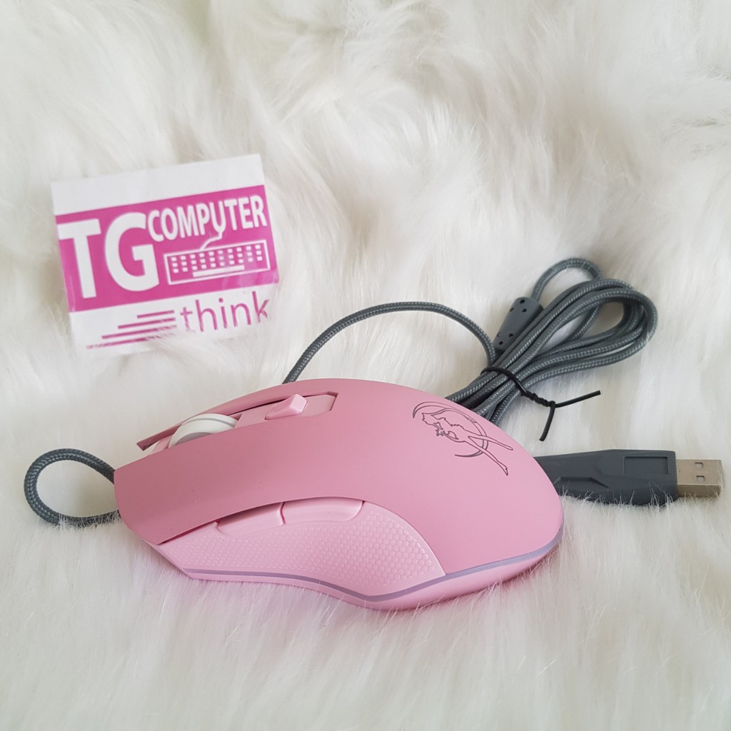 Combo Bàn phím cơ + chuột màu hồng cực đáng yêu, giá combo siêu rẻ - Tặng kèm lót chuột 5mm