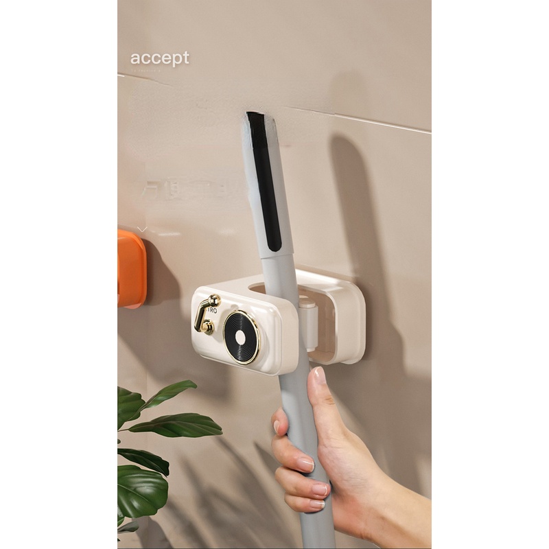 Móc Treo Cây Lau Nhà Gắn Tường Không Cần Khoan Tiện Dụng Sang Trọng