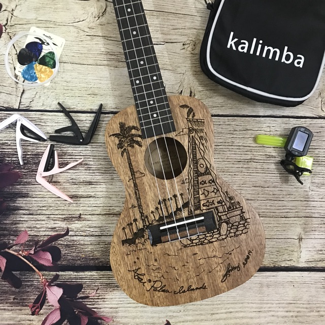 (SIÊU ĐẸP) ĐÀN UKULELE CONCERT KHẮC HÌNH