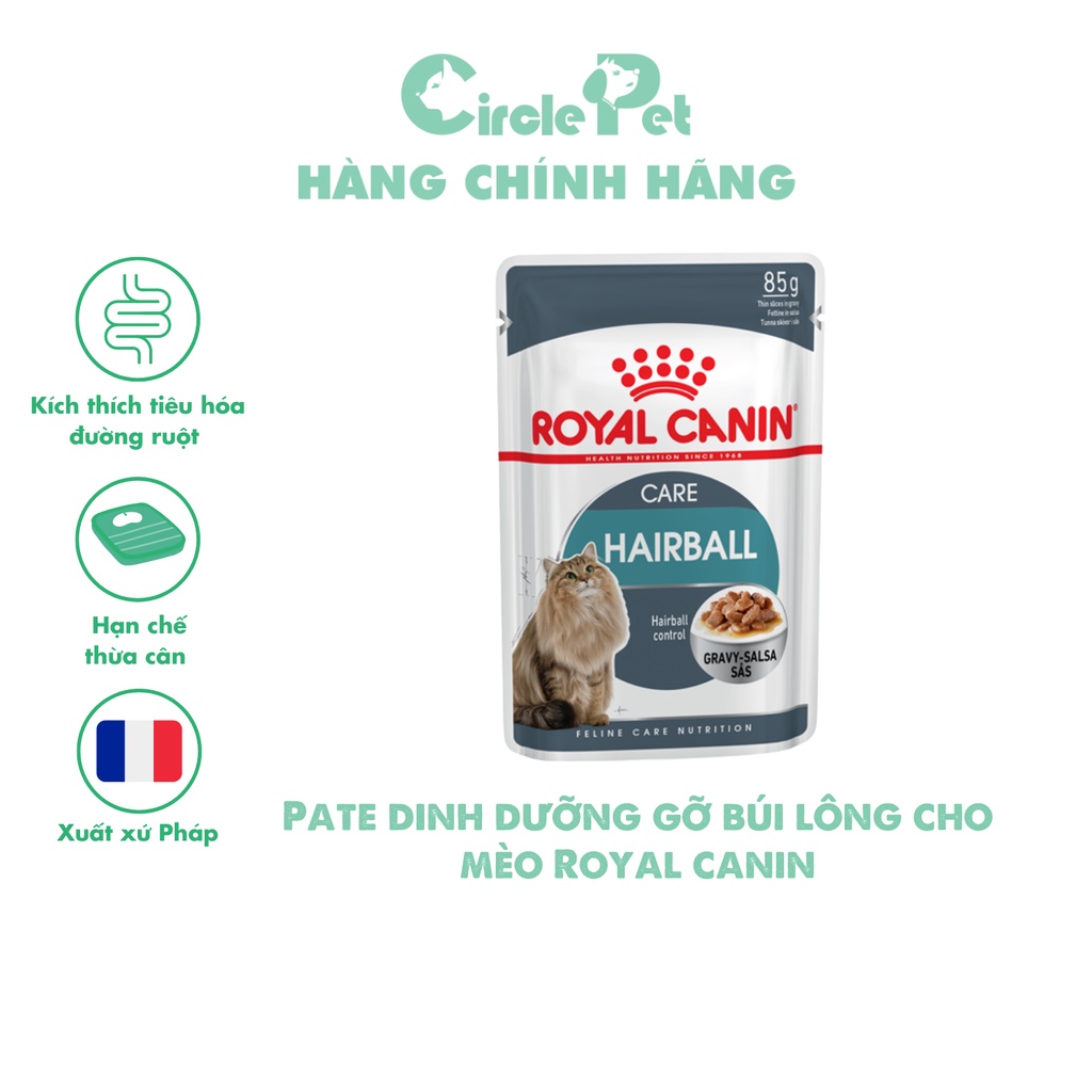 Pate Dinh Dưỡng Royal Canin Care Hairball Giúp Gỡ Rối Lông Dưỡng Lông Mềm Mượt Dành Cho Mèo 85g - Circle Pet