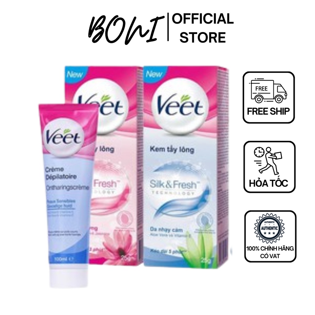 Kem Tẩy Lông Veet Pháp 100ml - Triệt lông trong 3 phút - DÀNH CHO DA NHẠY CẢM