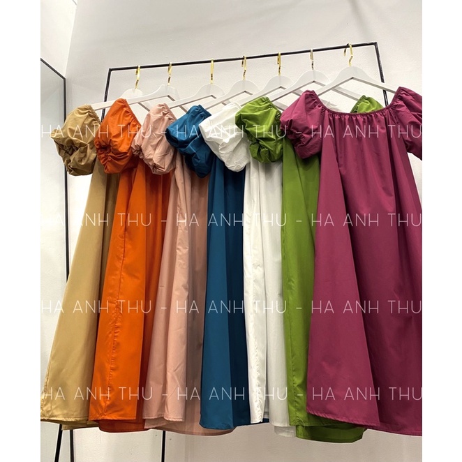 Váy Tay Bồng Trễ Vai Tay Bồng Thiết Kế