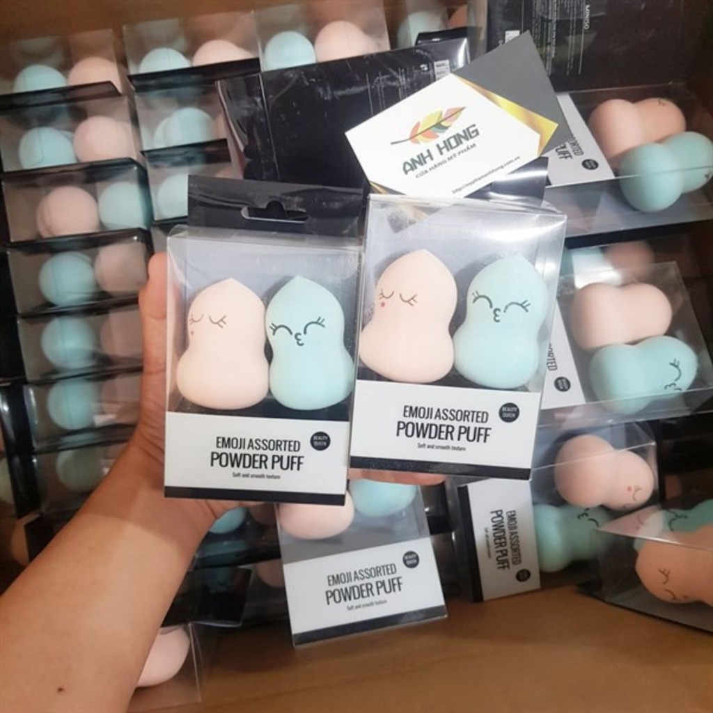 Bông Hồ Lô/ 𝘍𝘳𝘦𝘦𝘴𝘩𝘪𝘱 / Bông Tán Nền Miniso Emoji Assorted Powder puff (2 mút)