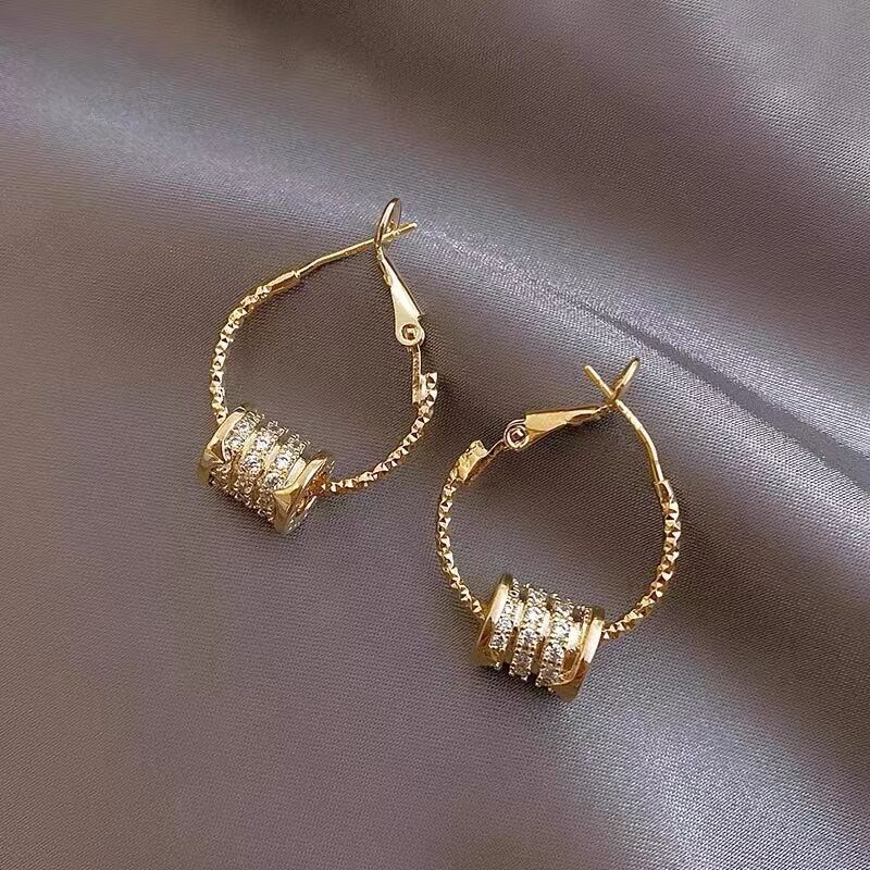 Bông tai bạc S925 - Khuyên tai bạc Ý lu thống tài lộc siêu sang trọng, thanh lịch Zaza accessories ZHT0079