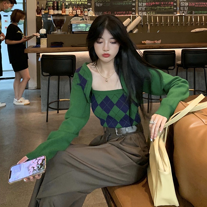 Đồ Hai Món Áo Trắng + Quần Dài Phong Cách Retro Thời Trang Cho Nữ