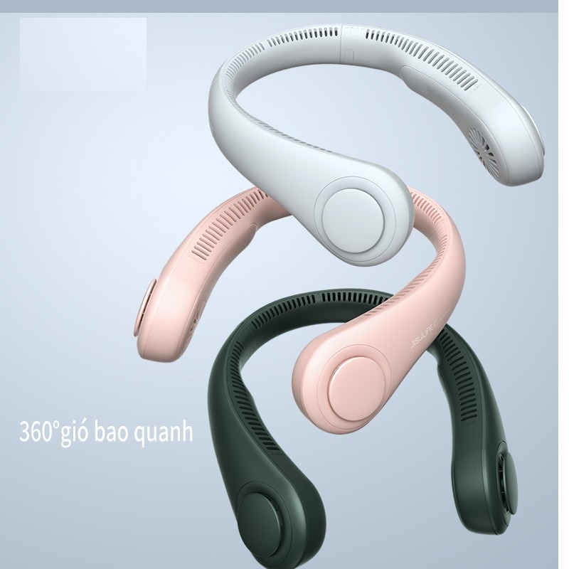 Quạt đeo cổ mini, không cánh tiện lợi cao cấp, quạt đeo cổ sạc pin usb