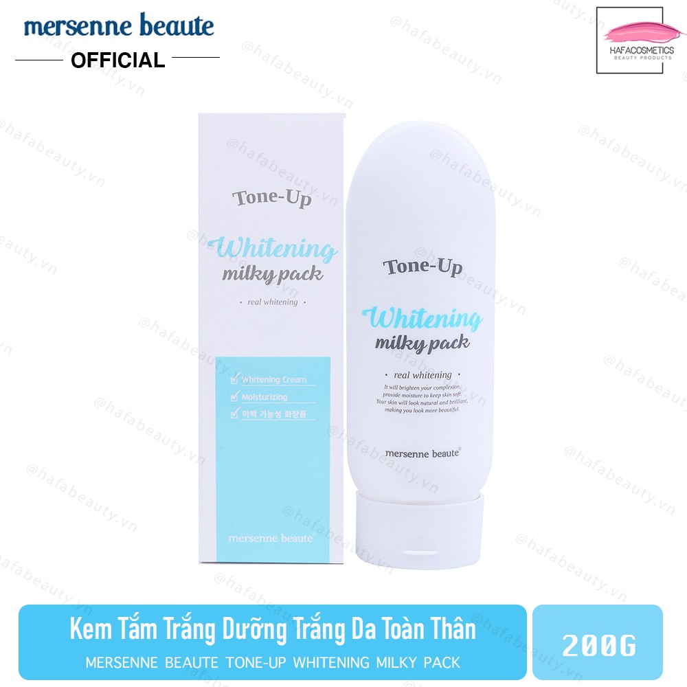 Kem tắm trắng da mặt và toàn thân Mersenne Beaute Tone Up Whitening Milky Pack 200ml