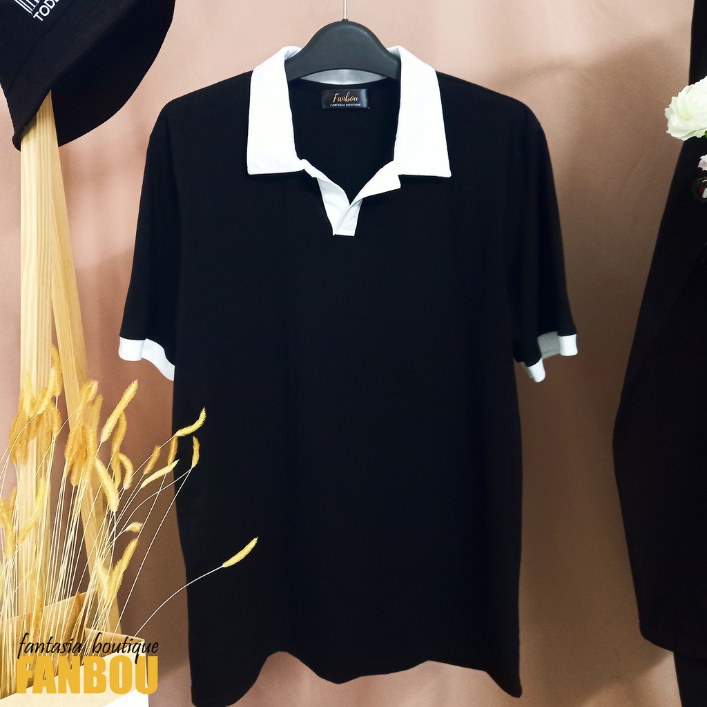 Áo thun polo nam tay ngắn cổ phối viền màu in logo | BigBuy360 - bigbuy360.vn