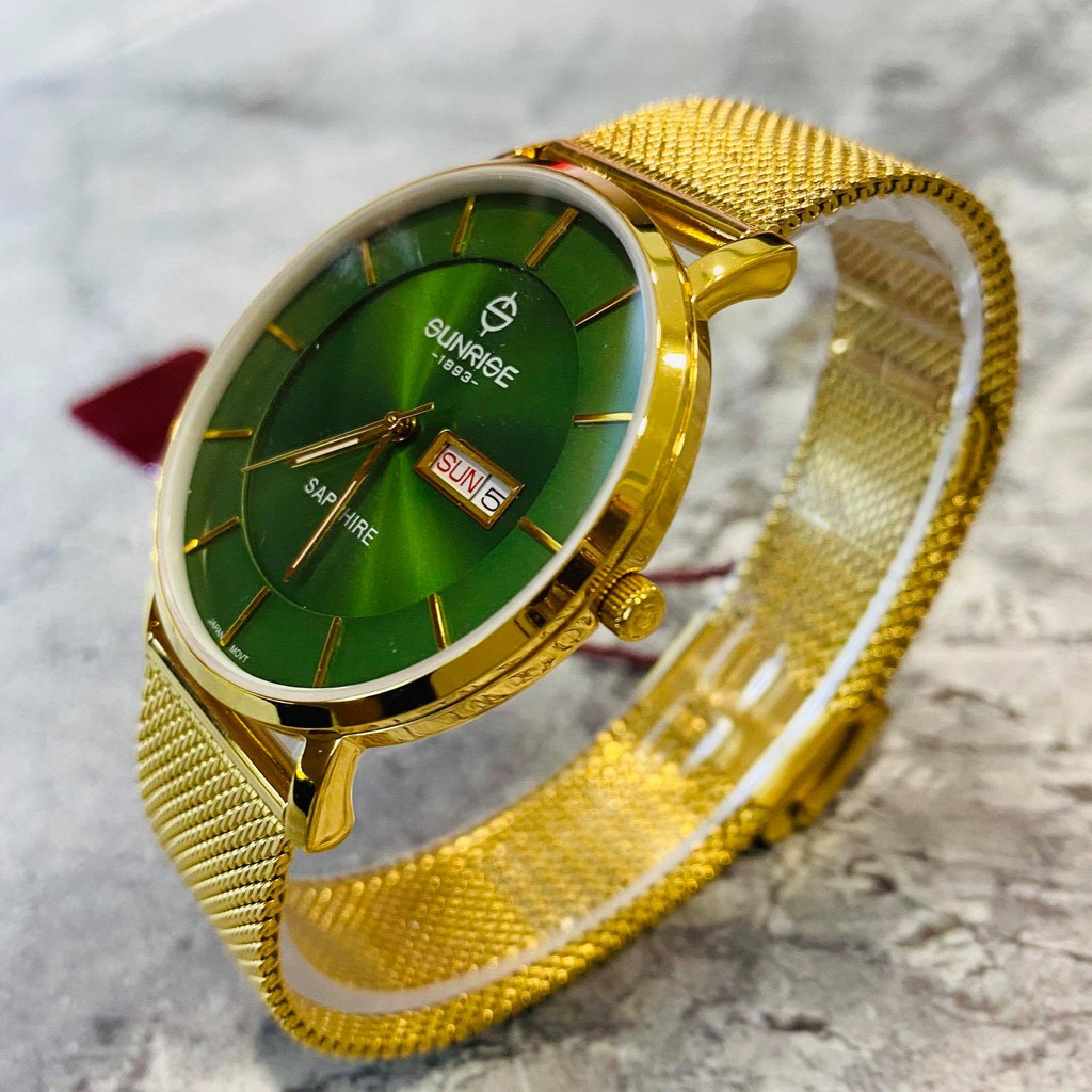 Đồng hồ Sunrise Nam chính hãng Nhật Bản M1237SA.G.XL - kính saphire chống trầy - Bảo